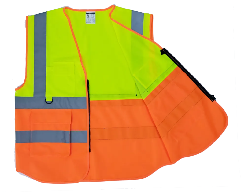 Lime Green and Orange Safety Vest