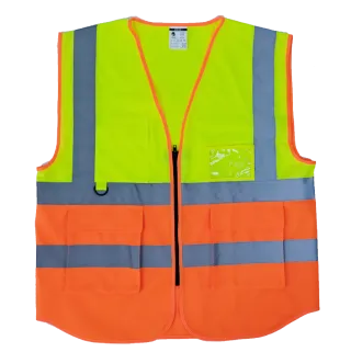 Lime Green and Orange Safety Vest
