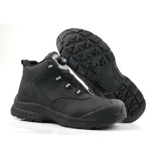 Black Microfiber Buckle Style Safety Shoes
