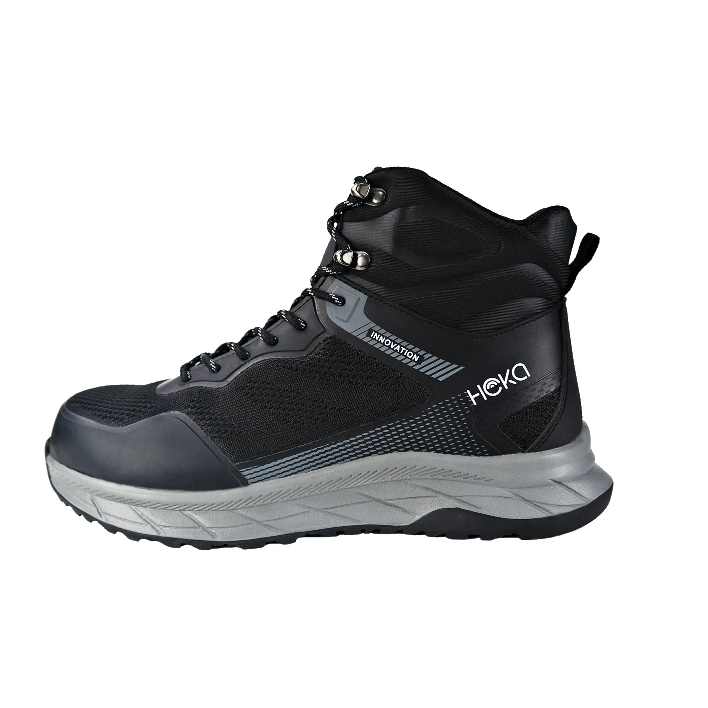 High End Fly Knit Black Mesh Safety Shoes