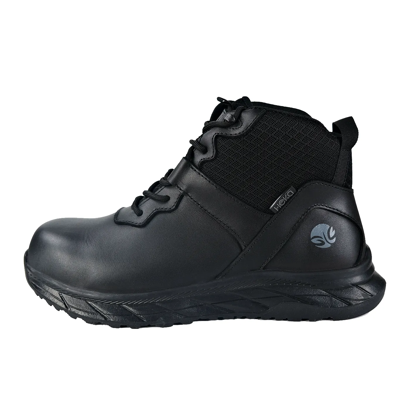 Black Full Grain Leather Fiberglass Kevlar Safety Shoes