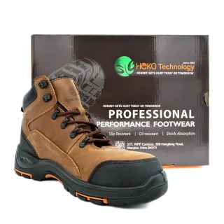 Brown Nubuck Cow Leather Safety Shoes