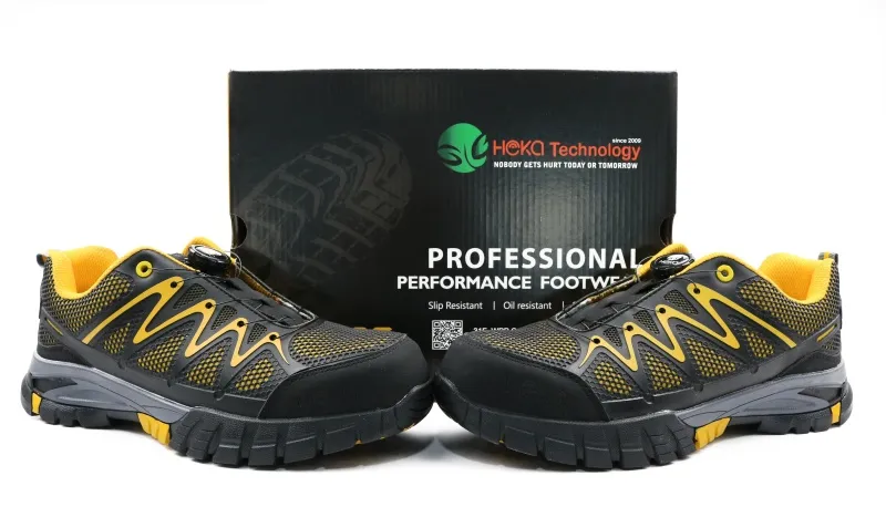 Ultra Light Mesh Black and Yellow Safety Shoes