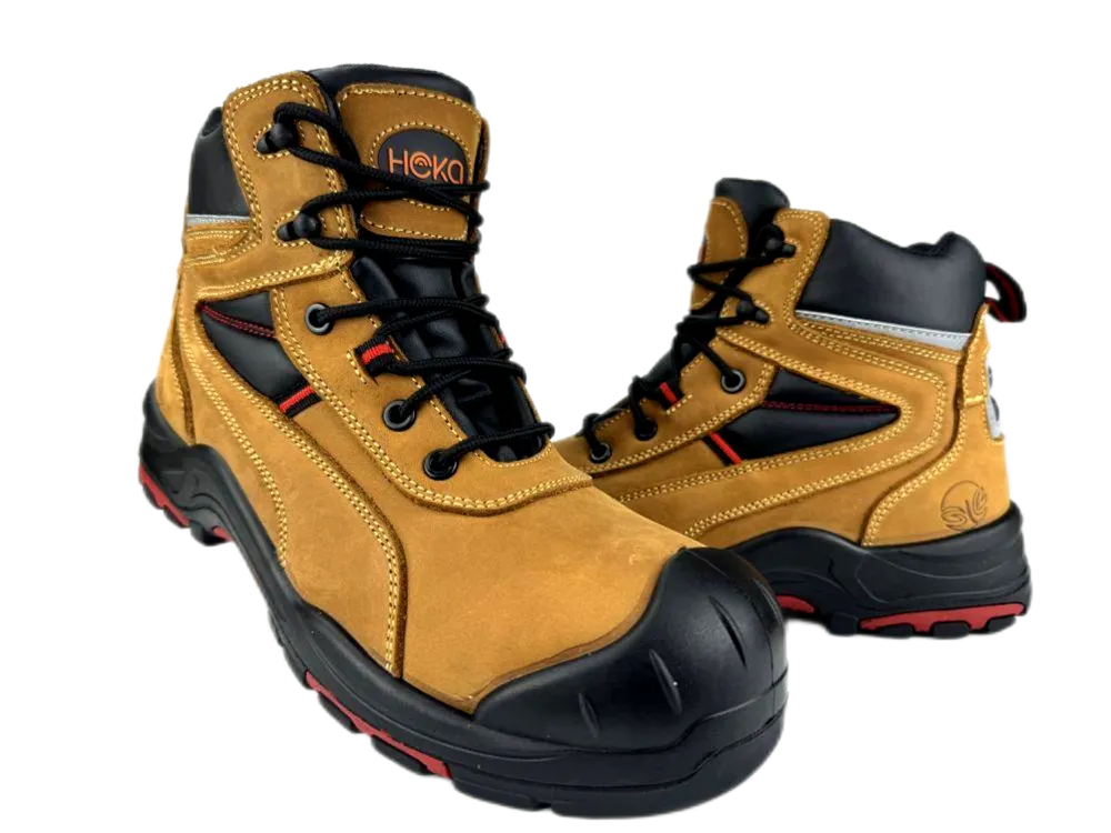 High End Brown Nubuck Leather Safety Shoes