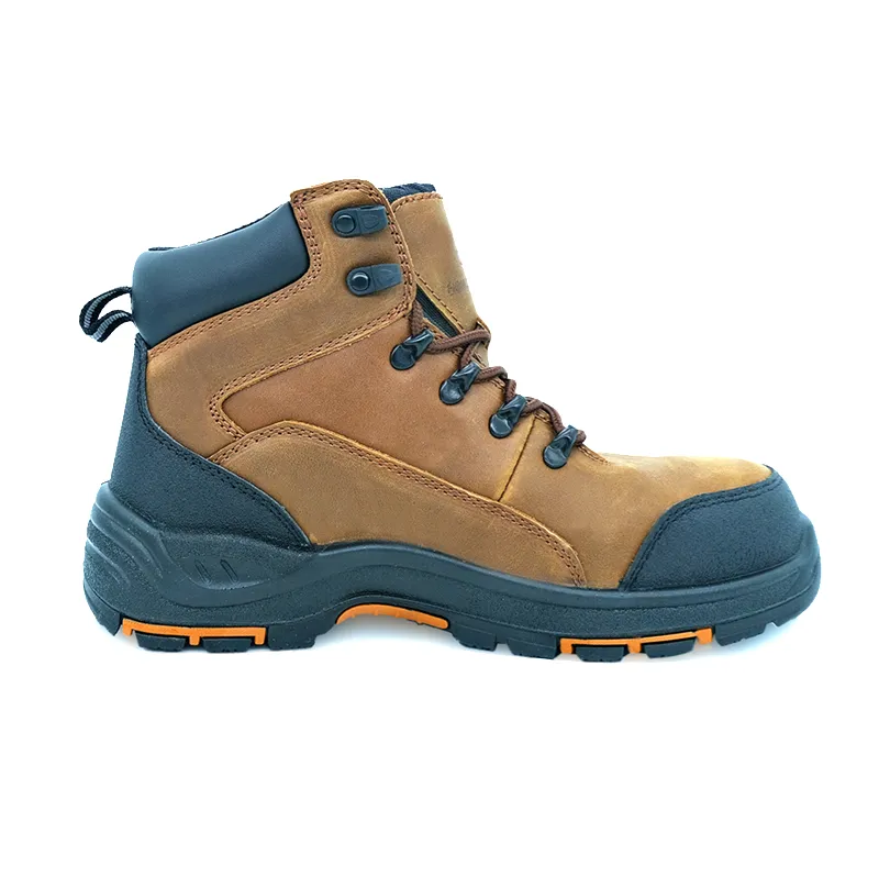 Brown Nubuck Cow Leather Safety Shoes