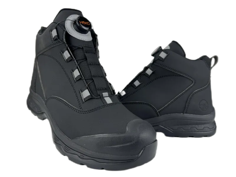 Black Microfiber Buckle Style Safety Shoes