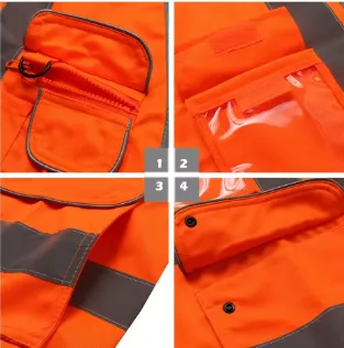 Multi Function Fluoroscent Orange Safety Vest